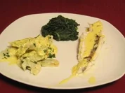 Gefüllte Tortellini mit Blattspinat und Zanderfilet - Rezept