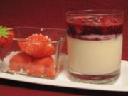 Panna Cotta mit heißen Früchten und selbst gemachtem Sorbet - Rezept