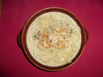 Meine Garnelen in Rahmsosse mit Nudeln - Rezept - Bild Nr. 2