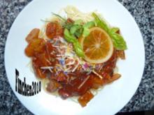 Chorizo-Kohlrabi-Pfanne an Spaghetti mit ital.Bergkäse - Rezept
