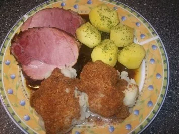 Kasslerbraten - mit Salzkartoffeln u. Blumenkohl - Rezept - Bild Nr. 7