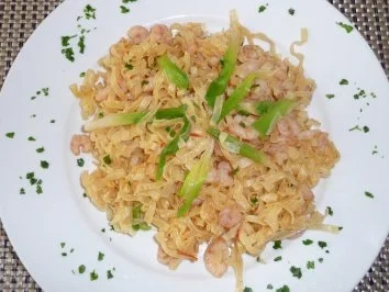 Eismeergarnelen in Woknudeln... - Rezept