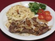 Zwiebelrostbraten mit echten Allgäuer Kässpatzen - Rezept