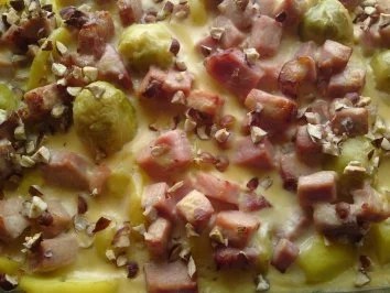 Rosenkohl-Kasseler-Gratin - Rezept