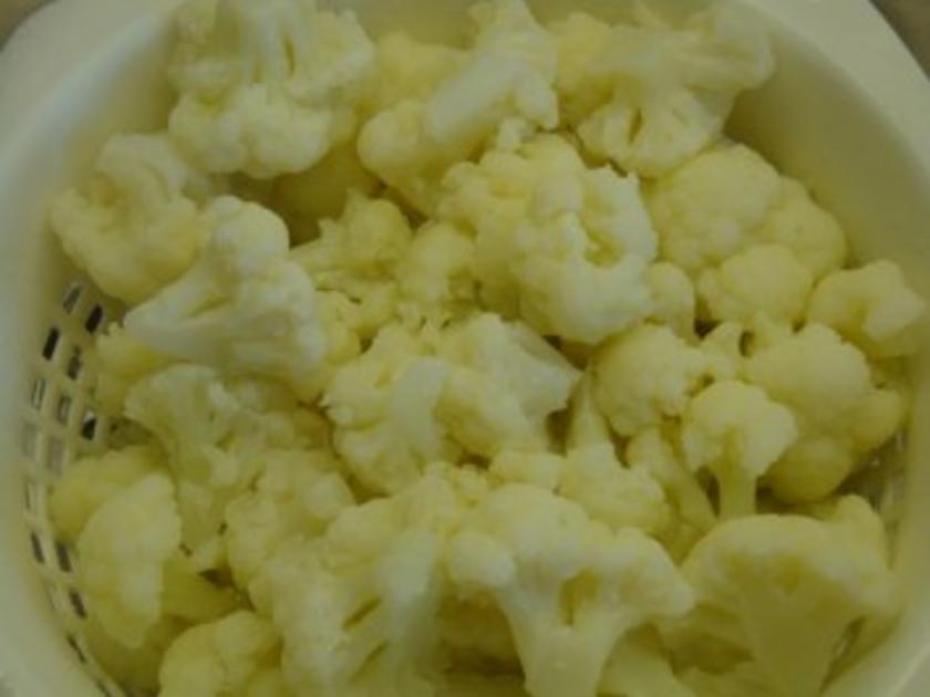 Blumenkohl mit Käsesoße und Bratwurstbällchen - einfach - von mommy1971