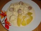 Blumenkohl mit Käsesoße und Bratwurstbällchen - Rezept
