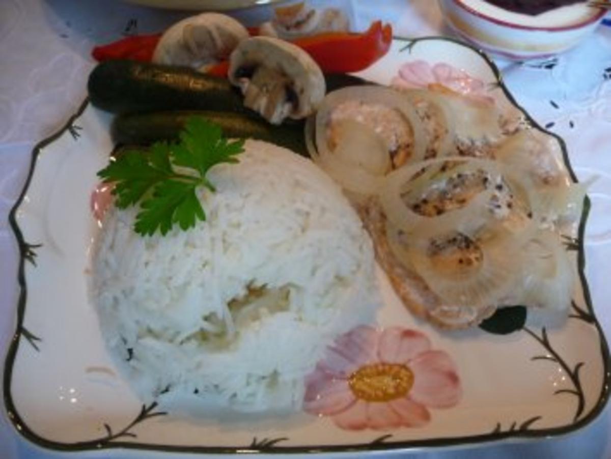 Fisch : Gedämpftes Seelachfitet an Gemüse und Reis - Rezept - Bild Nr. 7