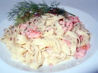 Tagiatelle mit Lachs-Meerrettich-Dill-Sauce - Rezept
