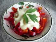 Salate : Paprika mit Dressing - Rezept