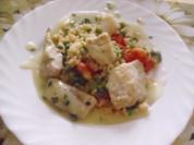 Gebratener Reis mit Fischhappen - Rezept