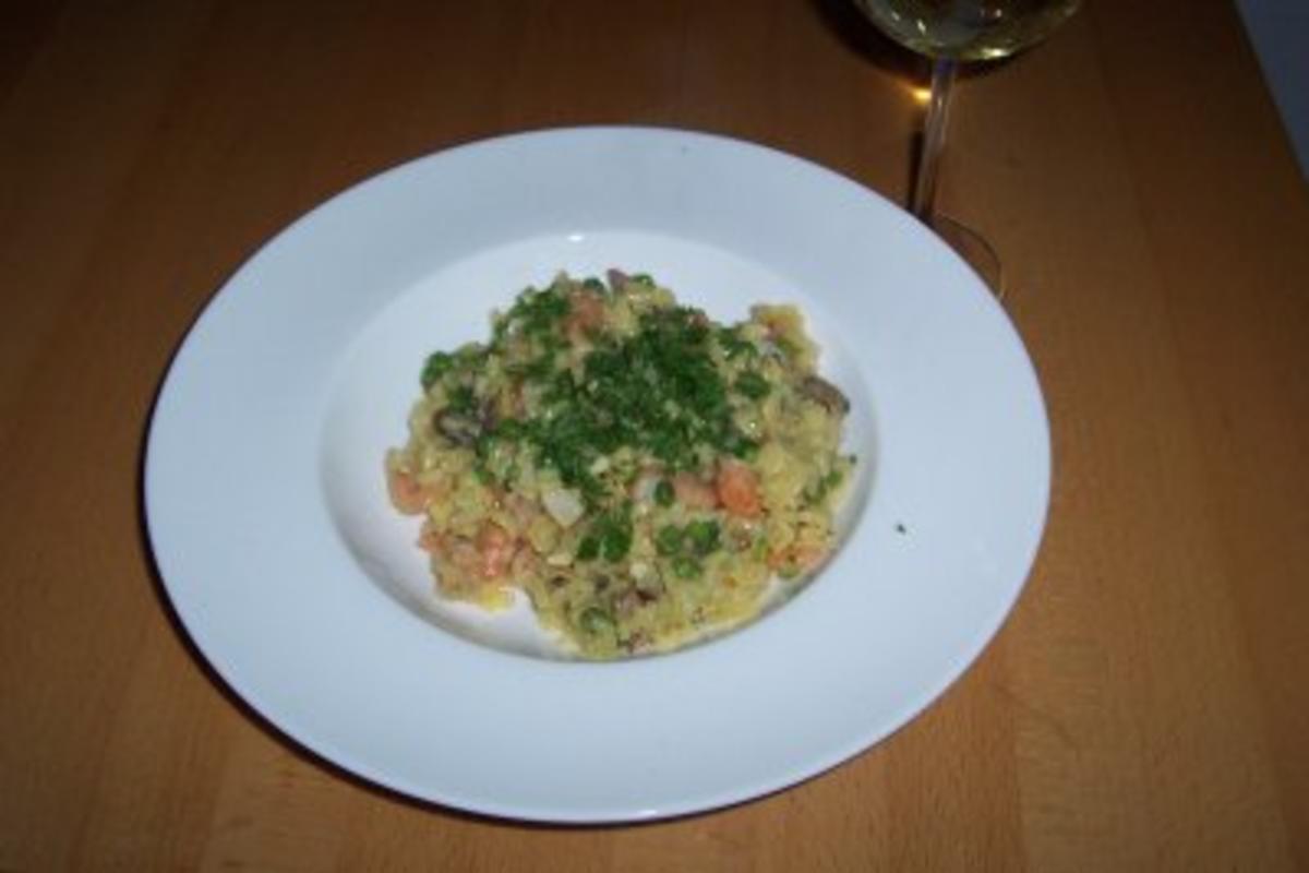 Safran-Risotto mit Meresfrüchten - Rezept