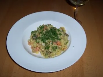 Safran-Risotto mit Meresfrüchten - Rezept
