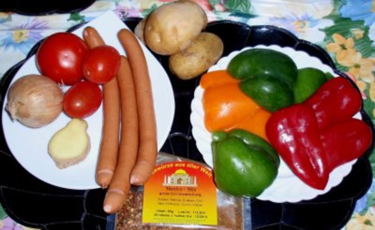 Bunter Gemüseauflauf mit Würstchen und Landkäse aus dem Backofen - Rezept - Bild Nr. 2
