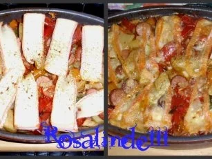 Bunter Gemüseauflauf mit Würstchen und Landkäse aus dem Backofen - Rezept - Bild Nr. 7