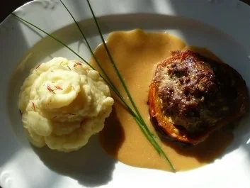 Hackfleisch: Hack im Kürbisring gebraten an Ingwerkürbissoße - Rezept - Bild Nr. 7