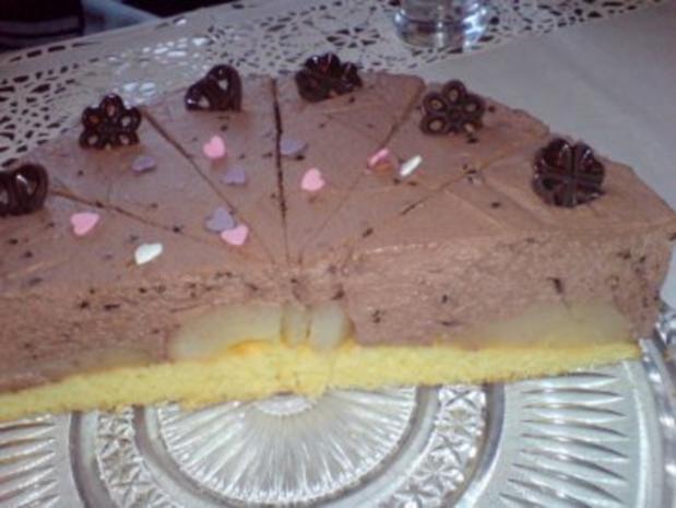 Schoko-Sahne-Torte mit Birnen - Rezept mit Bild - kochbar.de