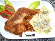 "Bella Donna"Hähnchen mit Safran-Ricotta-Ravioli und Pilzsauce "Antipasti" - Rezept