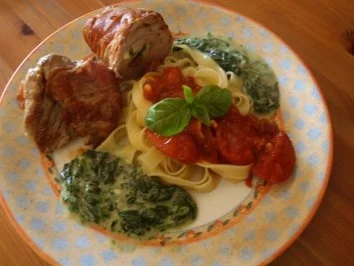 gefülltes Schweinefilet tricolori - Rezept