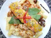Rezept: Pasta an Pilzsauce mit Manchego und Limettenlachs Pasta an Pilzsauce mit Manchego und Limettenlachs - Rezept
