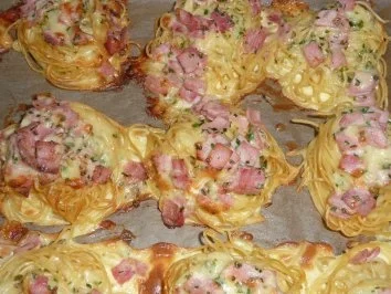 Rezept: Spaghettinester überbacken Bild Nr. 2 Spaghettinester überbacken - Rezept - Bild Nr. 2