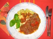 Bologneser Soße mit zweierlei Beilagen - Rezept