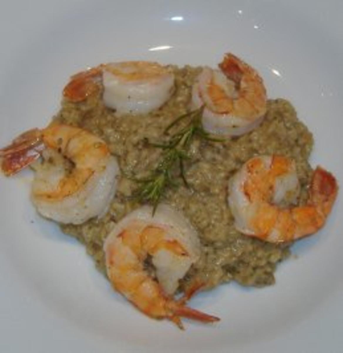 Bilder für Steinpilzrisotto mit gebratenen Scampi - Rezept