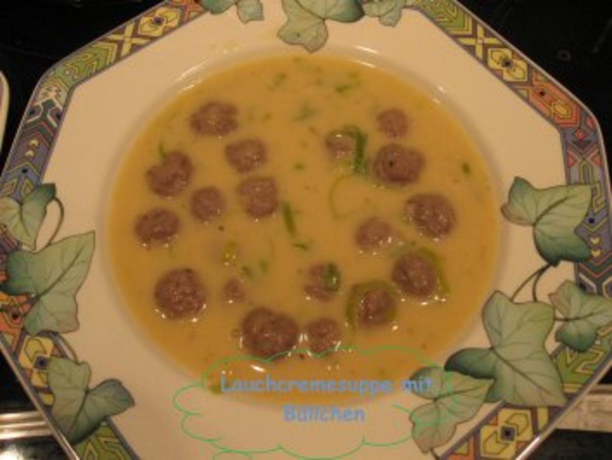 Suppe - Lauchcreme mit Bällen - Rezept