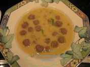 Suppe - Lauchcreme mit Bällen - Rezept