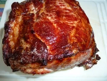 Kasslernacken im Orangen-Honigmantel mit rahmigem Rosenkohl an Salzkartoffeln - Rezept - Bild Nr. 4