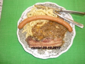 Linsen und  Spätzle - Rezept