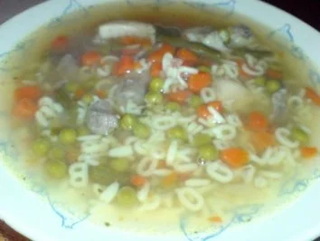 Rezept: Nudelsuppe mit Hähnchenfleisch und Mägen Nudelsuppe mit Hähnchenfleisch und Mägen - Rezept