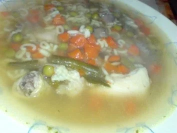 Rezept: Nudelsuppe mit Hähnchenfleisch und Mägen Bild Nr. 15 Nudelsuppe mit Hähnchenfleisch und Mägen - Rezept - Bild Nr. 15