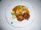 Rezept: Putenbrust in Honigmantel mit Blumenkohl-Mandel-Püree und Rösti Putenbrust in Honigmantel mit Blumenkohl-Mandel-Püree und Rösti - Rezept