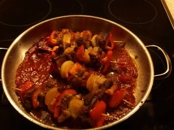 Schaschlik in feuriger Soße - Rezept