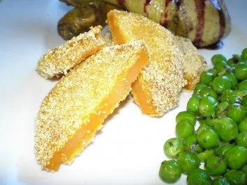 Hänchenschenkel in fruchtiger Sauce mit Süßkartoffelscheiben im Couscousmantel - Rezept - Bild Nr. 6