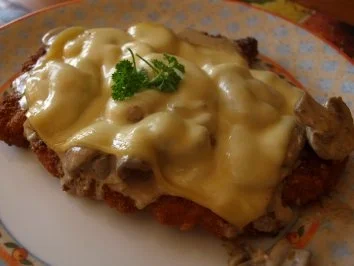überbackenes Champignon-Schnitzel - Rezept