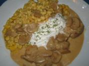 Schweinelendchen" a la Kasnudel" - Rezept