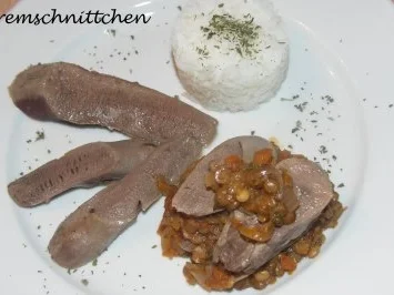 Linsentürmchen mit Hirschzüngchen - Rezept
