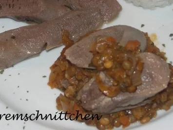 Linsentürmchen mit Hirschzüngchen - Rezept - Bild Nr. 2