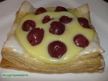 Blätterteig:  PUDDINGTEILCHEN - Rezept