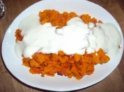 Kürbis mit Knoblauchjoghurt - Rezept