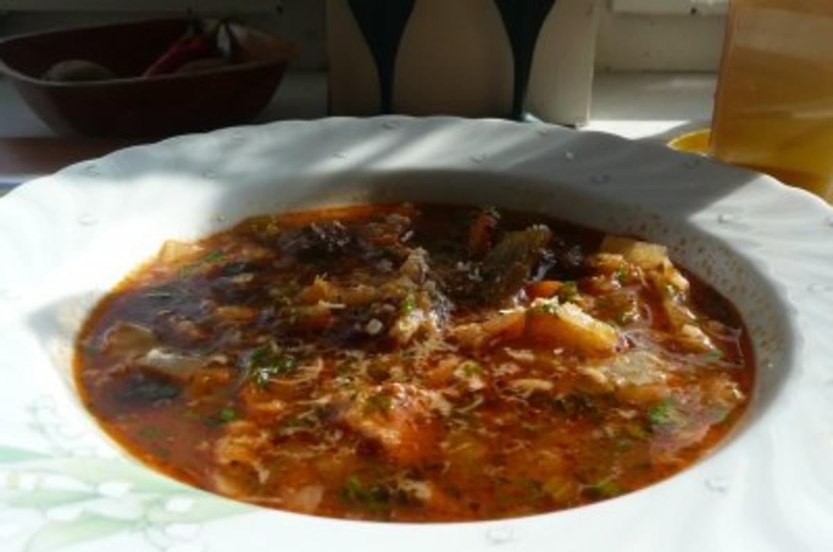 Suppe: Minestra  (reichhaltige Gemüsesuppe) - Rezept