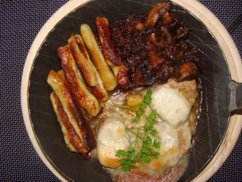 Fleisch :  -Filetpfännchen mit Käse überbacken- - Rezept