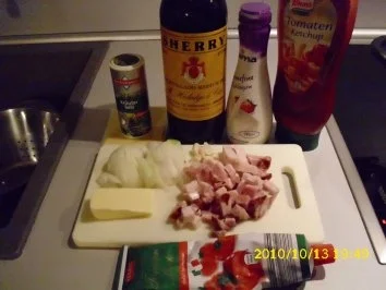 Zwiebel - Specksauce mit Bandnudeln - Rezept - Bild Nr. 4