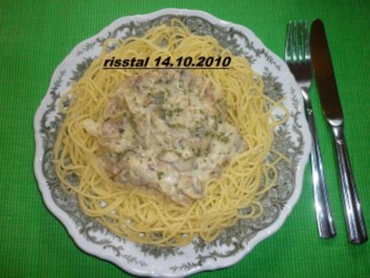 Spaghetti mit Apfel - Pilzsoße - Rezept