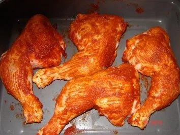 Rezept: Fleisch : Hähnchenschenkel teuflisch gut Bild Nr. 5 Fleisch : Hähnchenschenkel teuflisch gut - Rezept - Bild Nr. 5