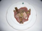 Lammfilet mit Trüffelpolenta und gegrillten Auberginen auf Rotweinschaum - Rezept