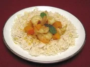 Kürbiscurry mit Tigerprawns an Basmatireis - Rezept