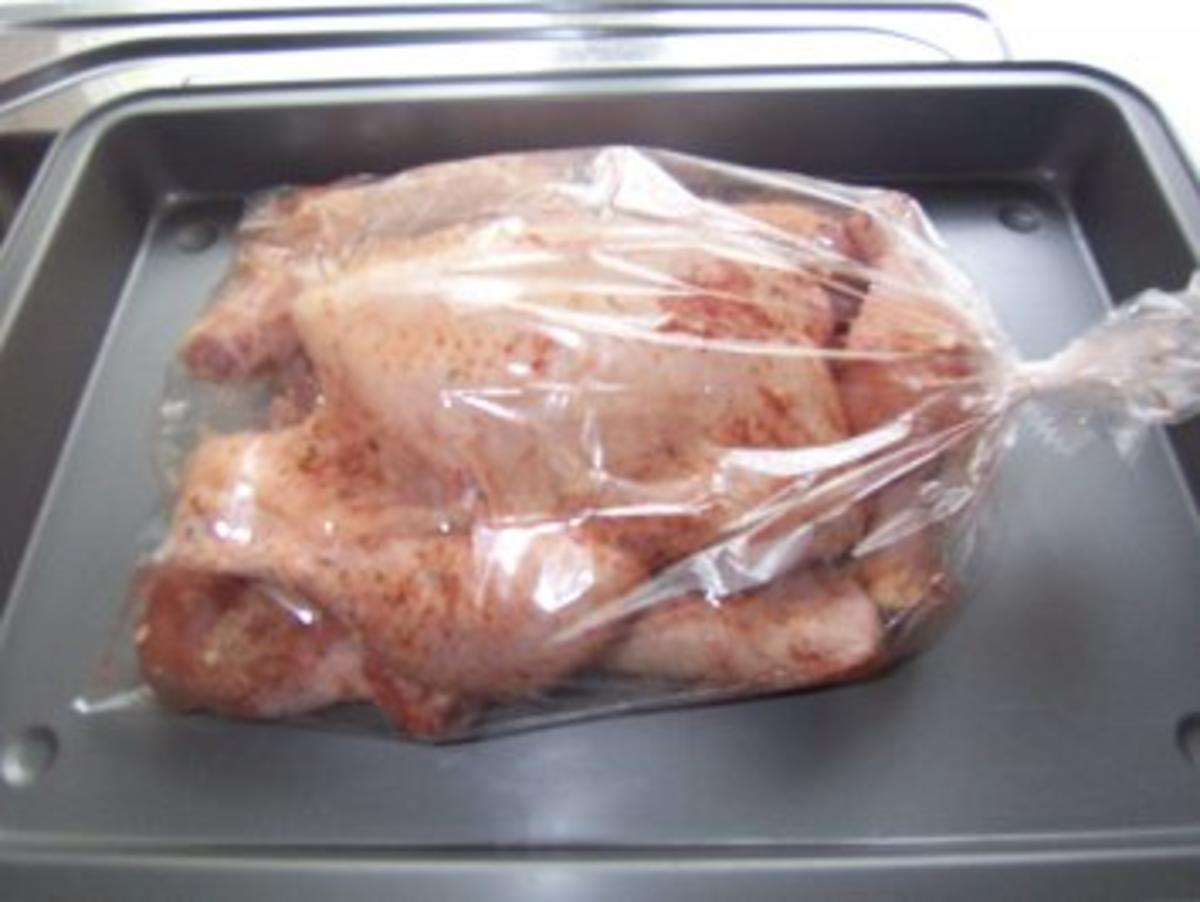 Bilder für Knuspriges Hähnchen aus dem Bratschlauch - Rezept