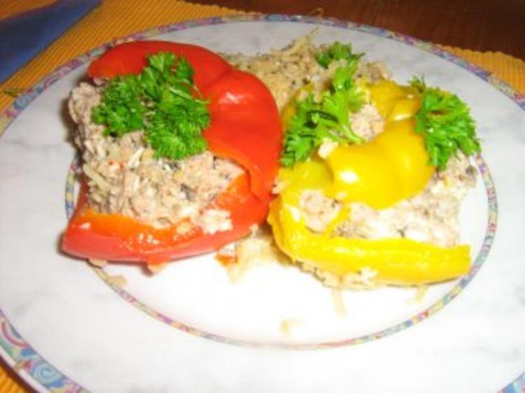 Gefüllte Paprika mit Putenhack, Champignons und Reis - einfach - 406 ...